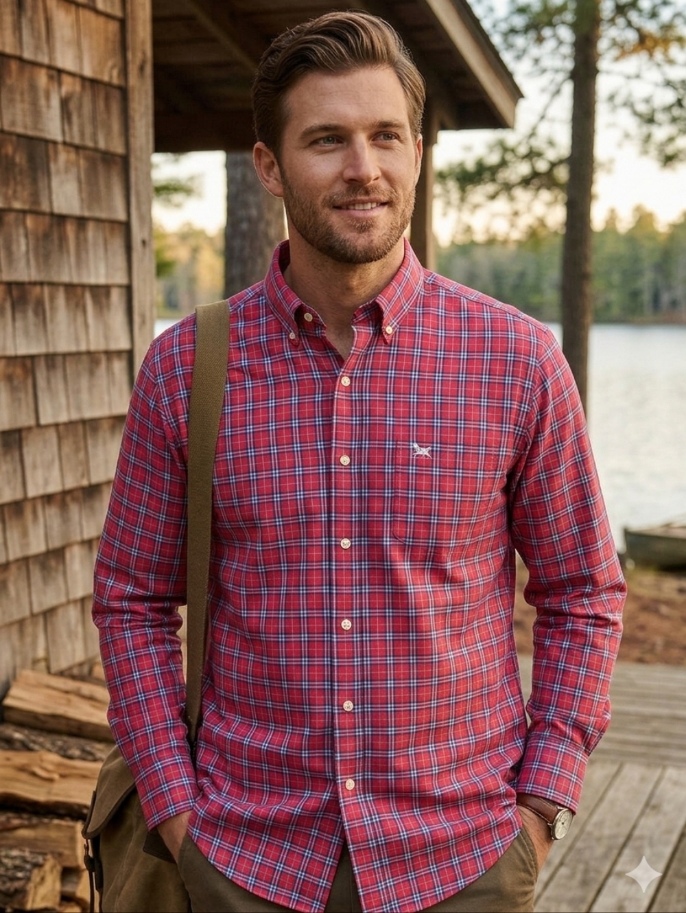 NWT Over Under Clothing Long Sleeve Plaid Button Down Shirt - Large